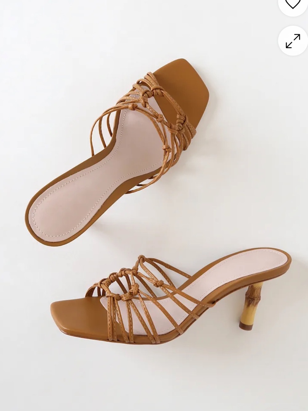 SCHUTZ Tan Braided Strappy Kitten Heel Mules